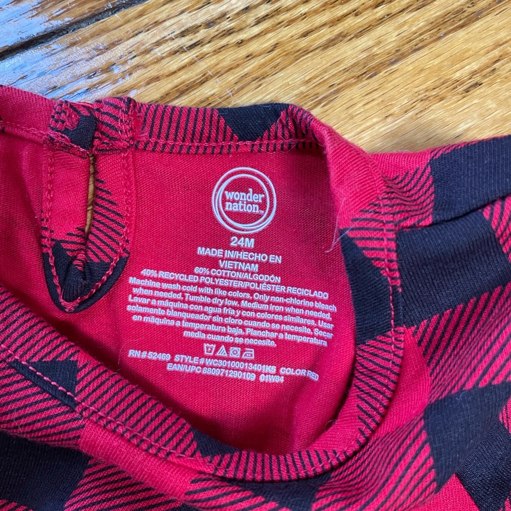 Wonder Nations Buffalo plaid dress with panties.  Size 24 months.  NWT - Picture 2 of 6